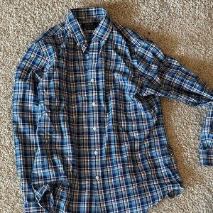 Polo by Ralph Lauren Blue and White Plaid Button-Down Shirt M